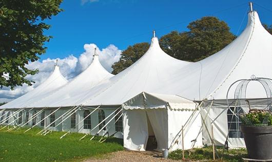 high-quality portable restrooms stationed at a wedding, meeting the needs of guests throughout the outdoor reception in Antioch, TN